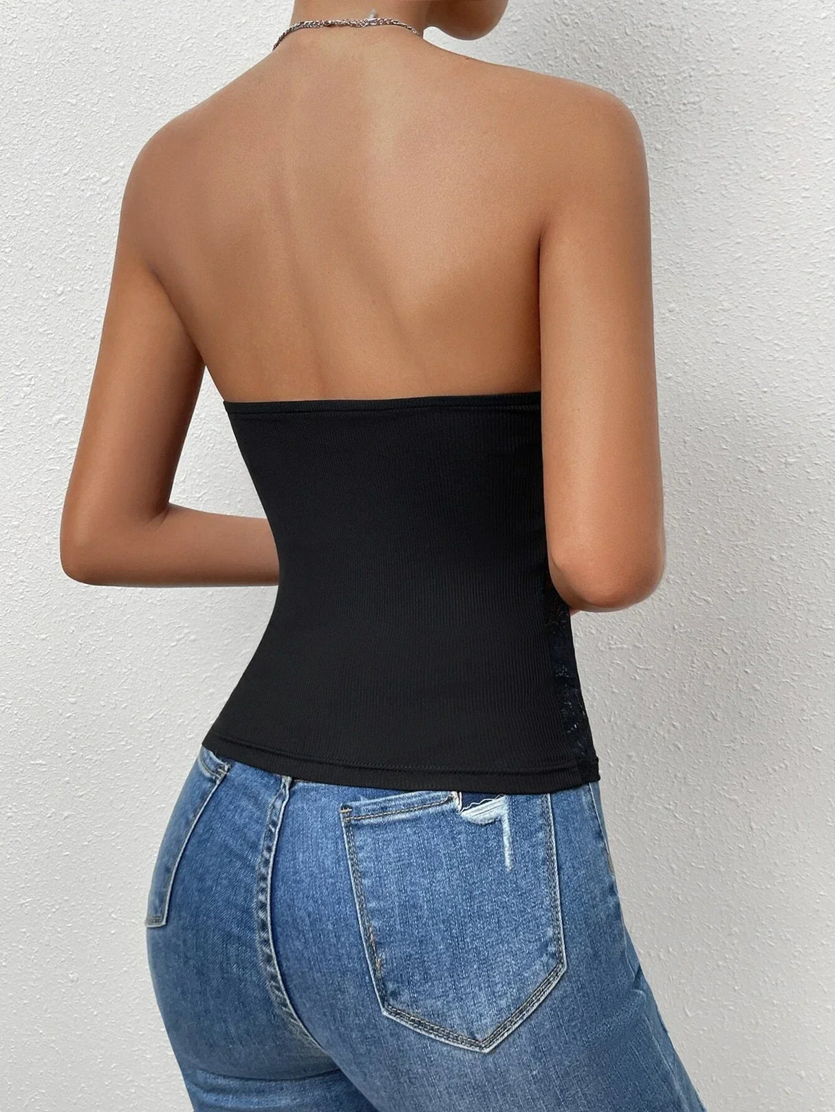 Buy SHEIN Contrast Lace Tube Top in Pakistan