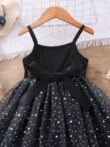 Buy SHEIN Toddler Girls Star Mesh Hem Belted Cami Dress in Pakistan