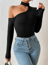 Buy SHEIN Privé Asymmetrical Neck Slim Fit Bodysuit in Pakistan