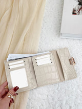 Buy SHEIN Crocodile Embossed Flap Small Wallet Coin Pocket Small Purse Bifold Slim Women Wallet in Pakistan