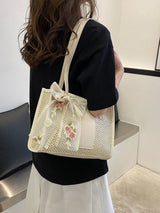 Buy Shein Twilly Scarf Decor Straw Bag in Pakistan