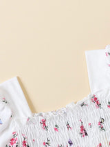 Buy SHEIN Baby Floral Print Puff Sleeve Shirred Dress in Pakistan