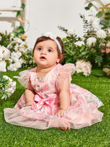 Buy SHEIN Baby Floral Print Mesh Hem Dress in Pakistan