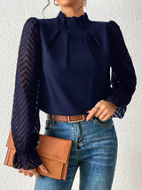 Buy SHEIN Frenchy Frilled Neck Flounce Sleeve Blouse in Pakistan