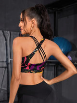 Buy SHEIN Graphic Print Criss Cross Back Sports Bra in Pakistan