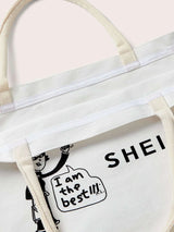 Buy SHEIN Slogan & Figure Graphic Tote Bag in Pakistan
