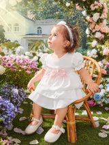 Buy SHEIN Baby Appliques Puff Sleeve Layer Hem Dress in Pakistan