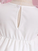 Buy SHEIN Baby Appliques Puff Sleeve Layer Hem Dress in Pakistan