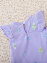 Buy SHEIN Baby Floral Embroidery Butterfly Sleeve Dress in Pakistan