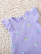 Buy SHEIN Baby Floral Embroidery Butterfly Sleeve Dress in Pakistan