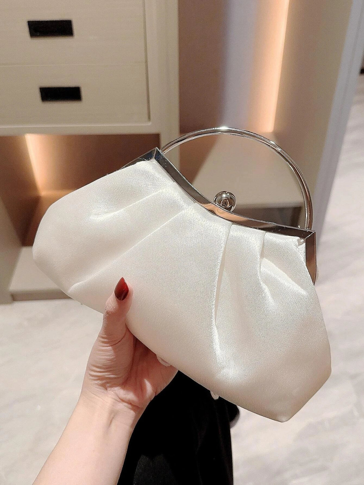 Buy Shein Flower Decor Satin Evening Bag in Pakistan