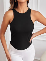 Buy SHEIN Solid Ribbed Knit Crisscross Sports Tank Top in Pakistan
