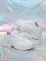 Buy SHEIN Sporty Running Shoes For Women, Stitch Detail Lace-up Front Sneakers in Pakistan