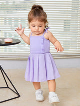 Buy SHEIN Baby Bow Shoulder Cami Top & Pleated Skirt in Pakistan