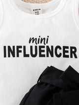 Buy SHEIN Baby Letter Graphic Tank Top & Flap Detail Pants in Pakistan