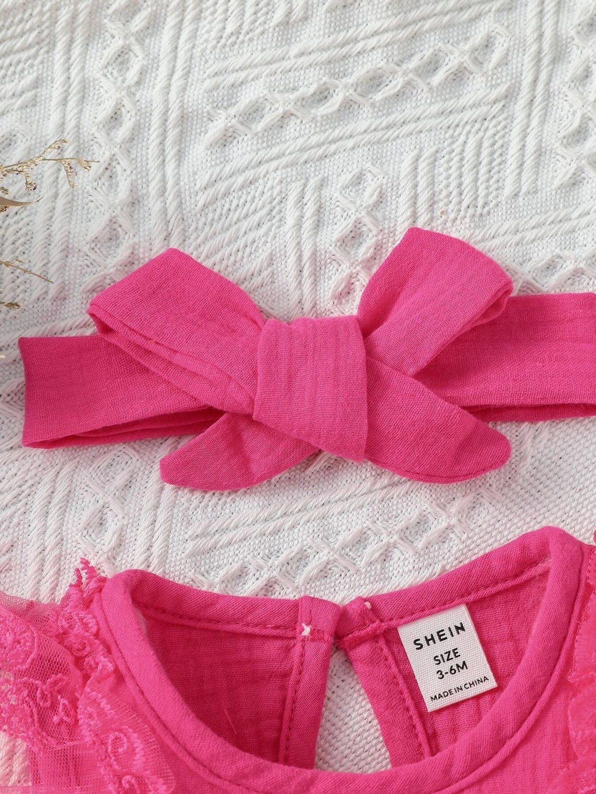 Shein Ruffle Romper SHEIN Baby Lace Ruffle Trim Bow Front Romper – Bechlo.pk