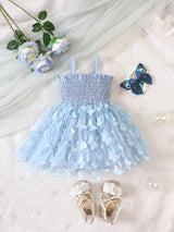 Buy SHEIN Baby Butterfly Appliques Contrast Mesh Cami Dress in Pakistan
