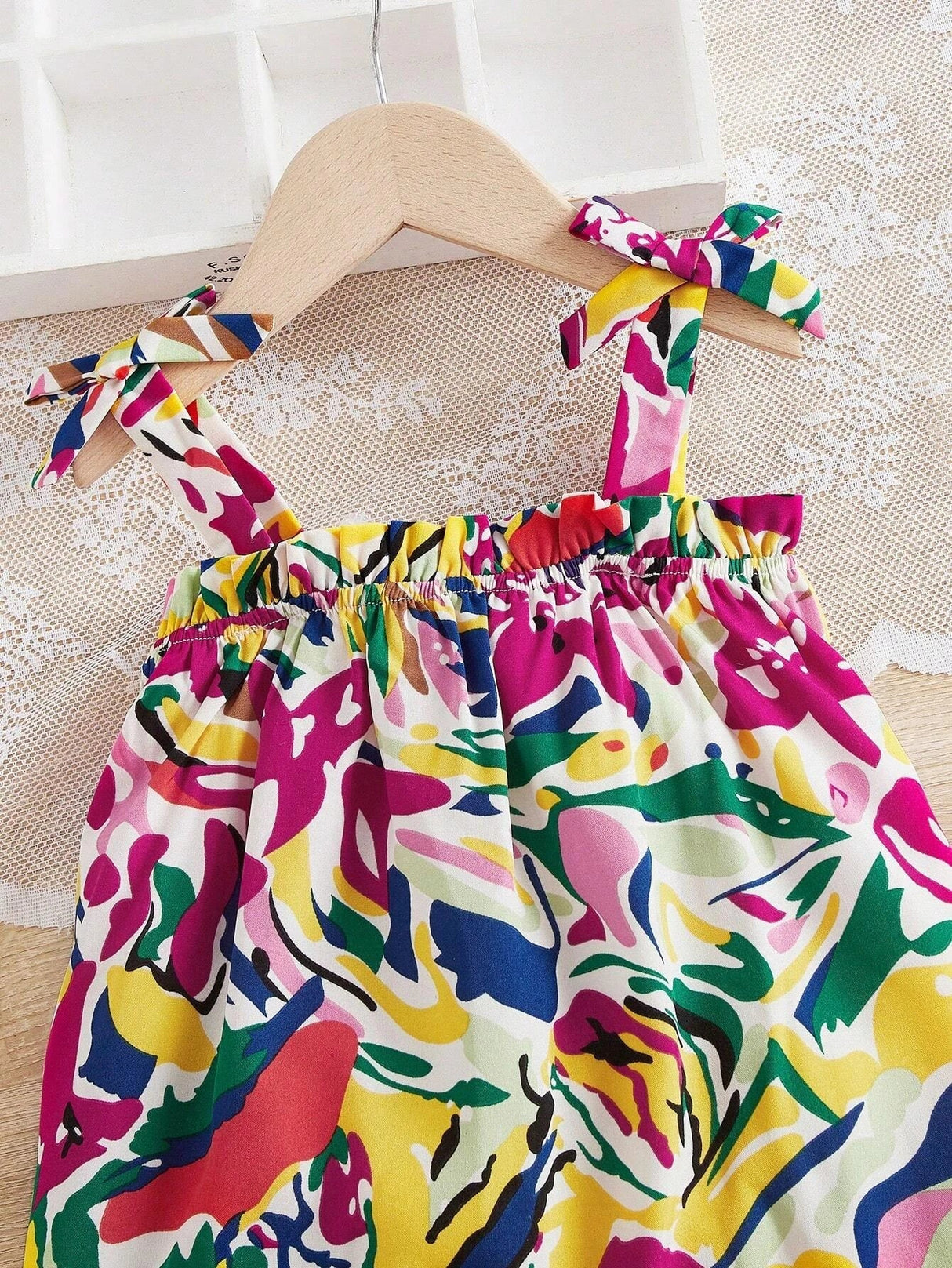 Buy SHEIN Baby Allover Print Ruffle Trim Cami Dress in Pakistan