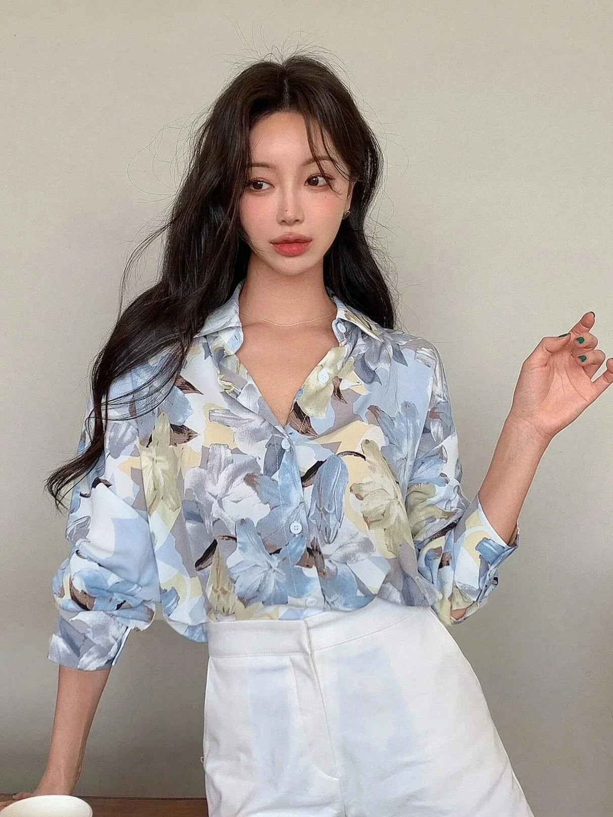 Buy SHEIN DAZY Floral Print Drop Shoulder Shirt in Pakistan