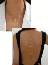 Buy SHEIN 1pc Fashionable Butterfly Charm Back Necklace For Women For Daily Decoration in Pakistan