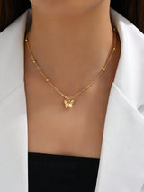 Buy SHEIN 1pc Fashionable Butterfly Charm Back Necklace For Women For Daily Decoration in Pakistan