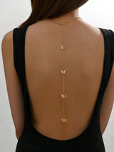 Buy SHEIN 1pc Fashionable Butterfly Charm Back Necklace For Women For Daily Decoration in Pakistan