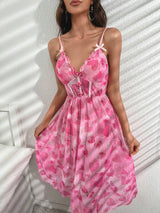 Buy SHEIN Heart Print Frill Trim Mesh Cami Nightdress in Pakistan
