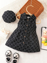 Buy SHEIN Baby Allover Print Button Front Shirt Dress & Hat in Pakistan