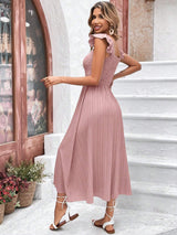 Buy SHEIN Frenchy Solid Ruffle Trim A-line Dress in Pakistan
