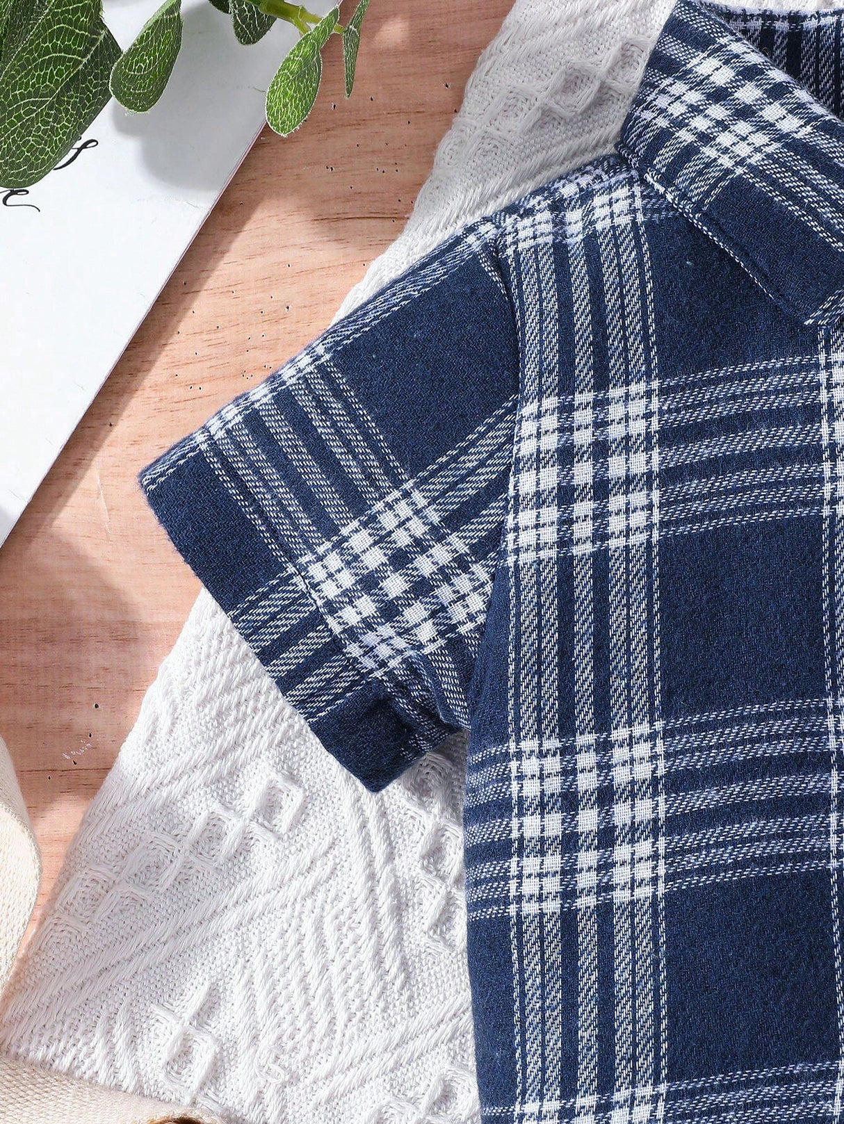 Buy SHEIN Baby Boy Plaid Print Shirt & Pants Set in Pakistan