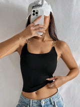 Buy SHEIN EZwear Chain Detail Crop Tank Top in Pakistan