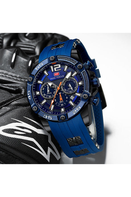 Buy Mini Focus  Blue SIlicone Blue Dial Quartz Watch for Gents- MF0349G-06 in Pakistan