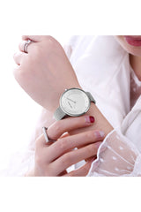 Buy Mini Focus Silver Stainless Steel Mesh Silver Dial Quartz Watch for Ladies- MF0179L-02 in Pakistan