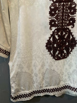 Embroidered Silk White Kurta | Women Locally Made Kurta | Medium | Worn Once
