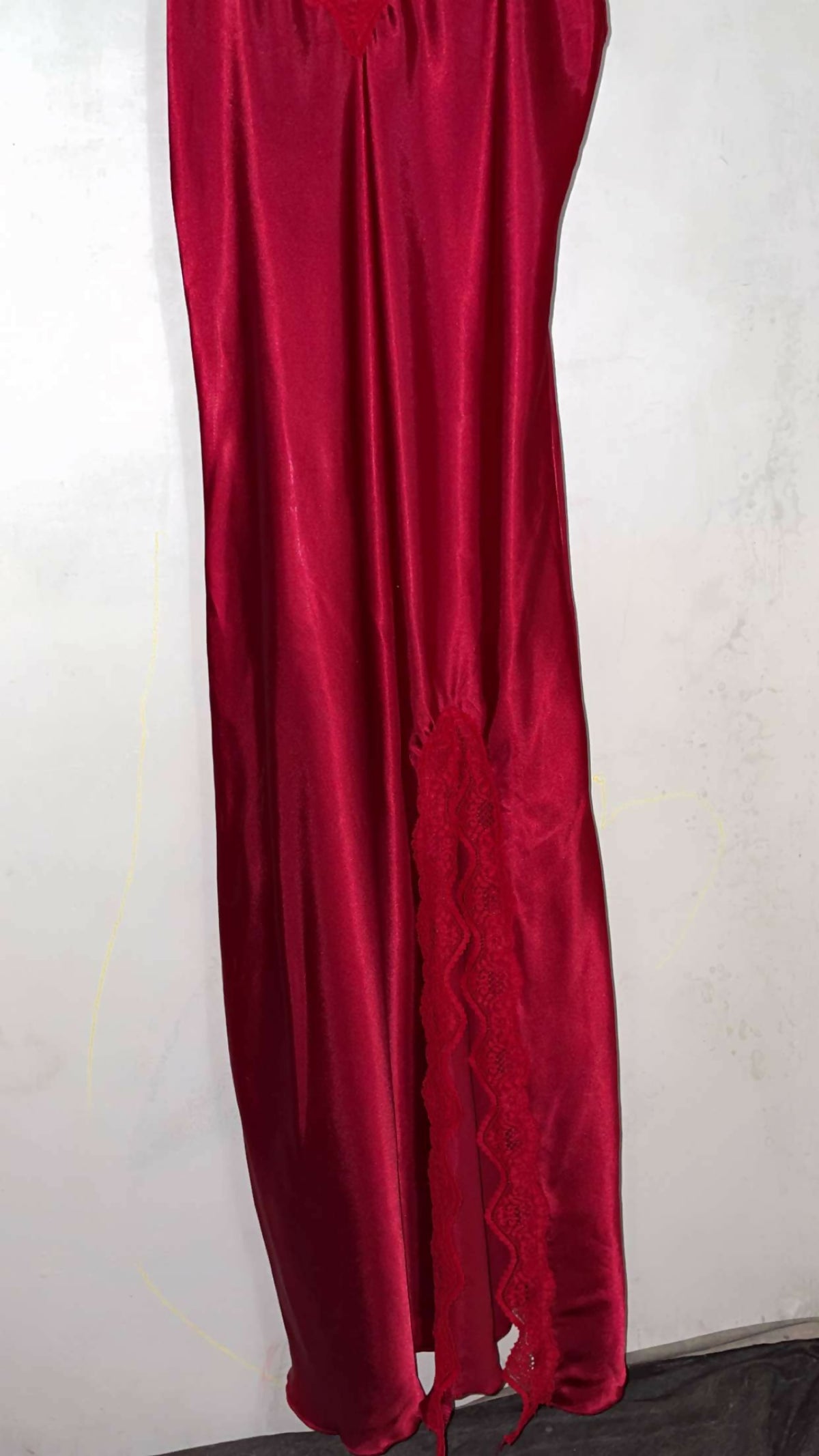 Cherry Red Silk Long Maxi | Women Frocks & Maxis | Small | Preloved