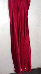 Cherry Red Silk Long Maxi | Women Frocks & Maxis | Small | Preloved