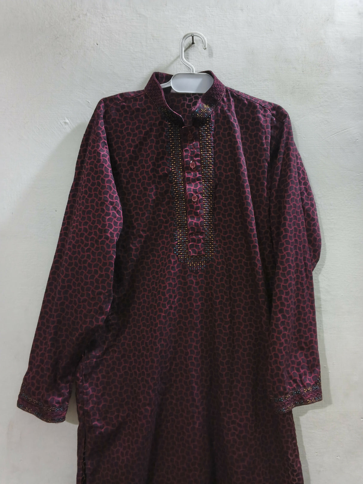 Boys Maroon Embroidered Kurta | Boys Shalwar Kameez | Size:28 | Worn Once