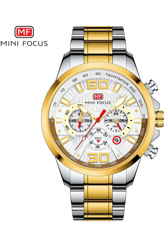 Buy Mini Focus  Two-Tone Stainless Steel White Dial Quartz Watch for Gents- MF0336G-03 in Pakistan