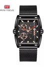 Buy Mini Focus Black Stainless Steel Mesh Black Dial Quartz Watch for Gents- MF0322G-08 in Pakistan