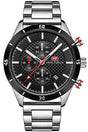Buy Mini Focus Silver Stainless Steel Black 44 mm Dial Quartz Gents Chronograph Watch- MF0283G-04 in Pakistan