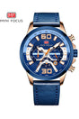 Buy Mini Focus  Blue Leather Blue Dial Quartz Watch for Gents- MF0336G-07 in Pakistan