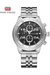 Buy Mini Focus Silver Stainless Steel Black Dial Quartz Watch for Gents- MF0230G-02 in Pakistan