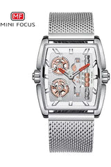 Buy Mini Focus Silver Stainless Steel Mesh Silver Dial Quartz Watch for Gents- MF0322G-05 in Pakistan