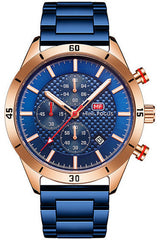 Buy Mini Focus Blue Stainless Steel Blue 44 mm Dial Quartz Gents Chronograph Watch- MF0283G-02 in Pakistan