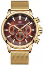 Buy Mini Focus Gold Mesh Maroon 44.5 mm Dial Quartz Gents Chronograph Watch- MF0142G-03 in Pakistan