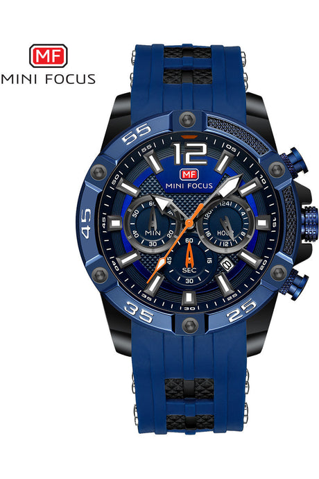 Buy Mini Focus  Blue SIlicone Blue Dial Quartz Watch for Gents- MF0349G-06 in Pakistan