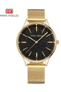 Buy Mini Focus Golden Stainless Steel Mesh Black Dial Quartz Watch for Ladies- MF0044L-4 BL-GL-ST in Pakistan