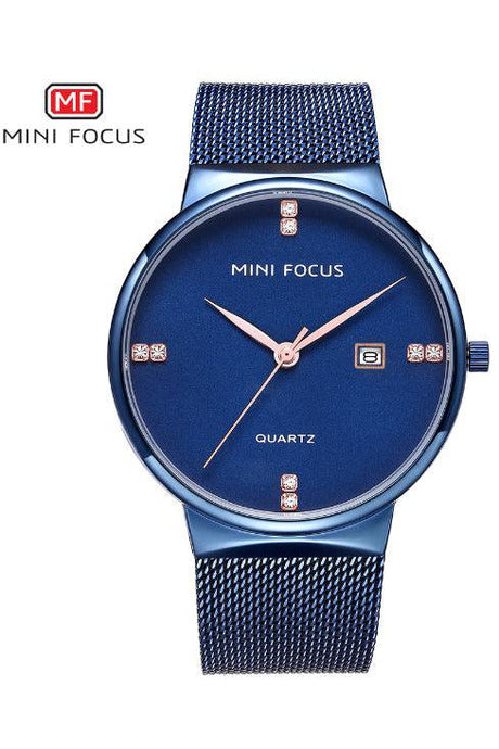 Buy Mini Focus Blue Stainless Steel Mesh Blue Dial Quartz Watch for Gents- MF0181G-5 BLU-BLU-ST in Pakistan
