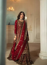 Haseens Officials | Maroon | Bridal Lehnga( Surkhaab) | Women Bridals | Large | Worn Once
