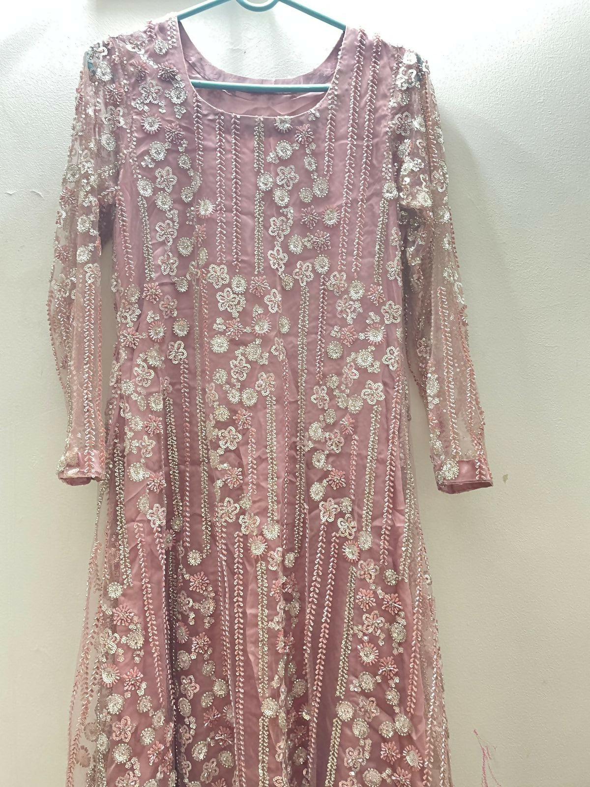 Fabrizio | Elegant Pink Embroidered Dress | Women Branded Formals | Small | Worn Once